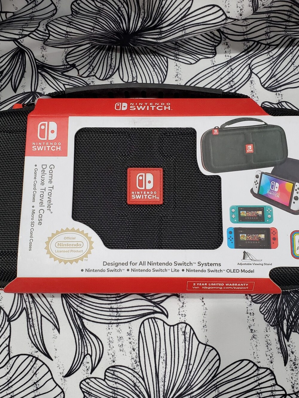 Nintendo Switch Black Carrying Case with Red Logo Patch